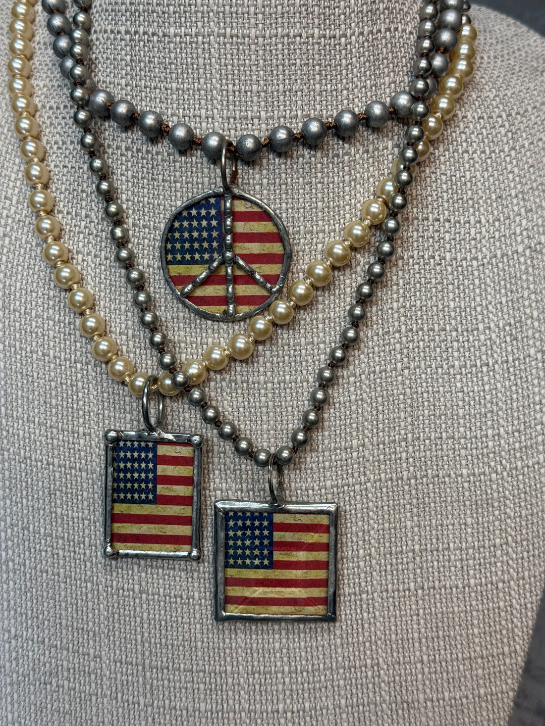Soldered American Flag Necklace
