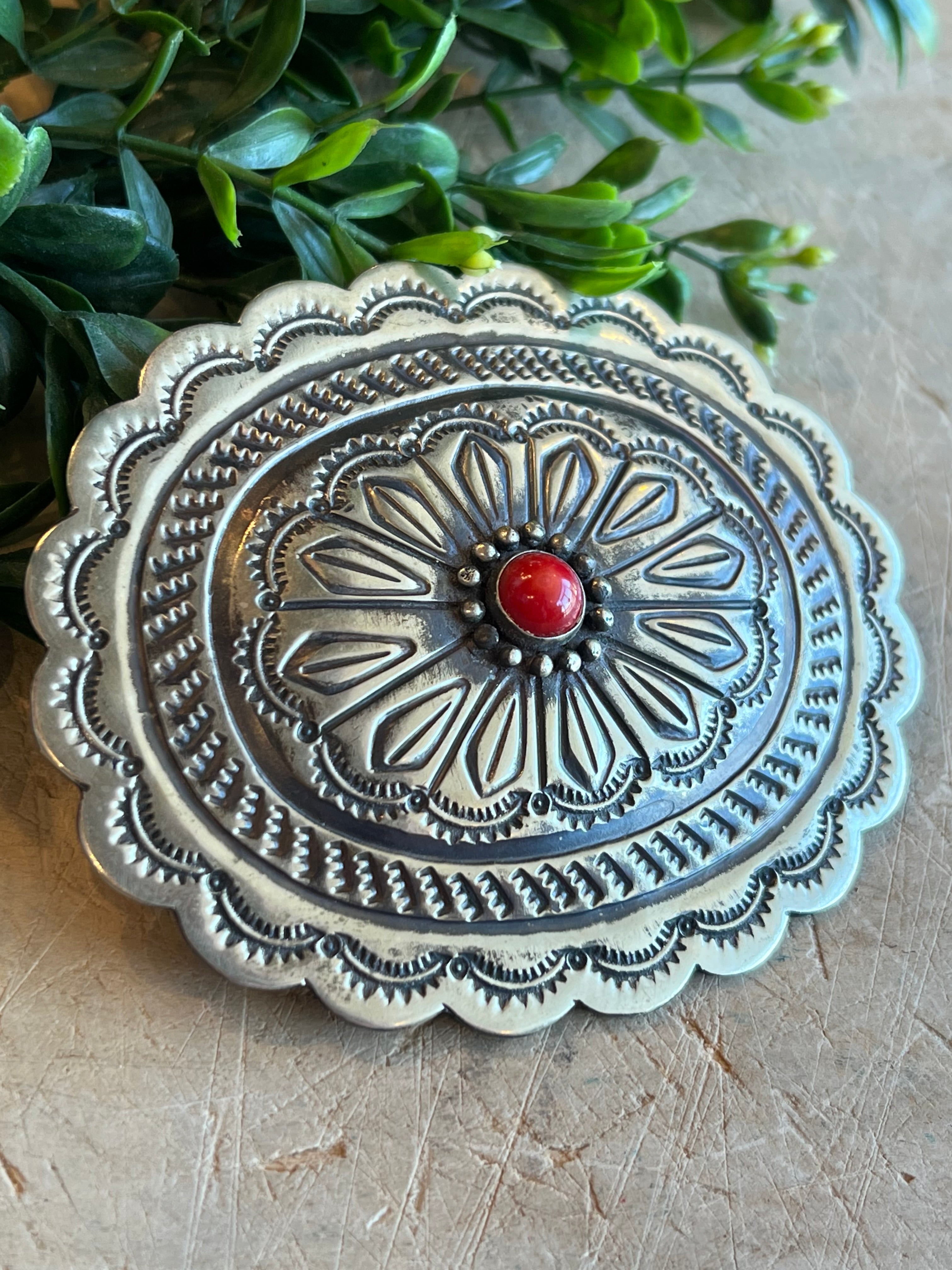 Coral Concho Buckle
