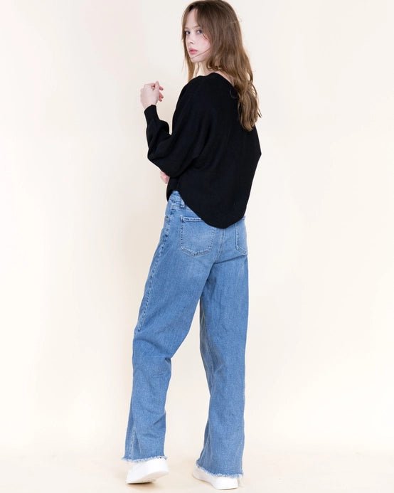 Soft Drape Ribbed Sweater - Vintage Vault Boutique