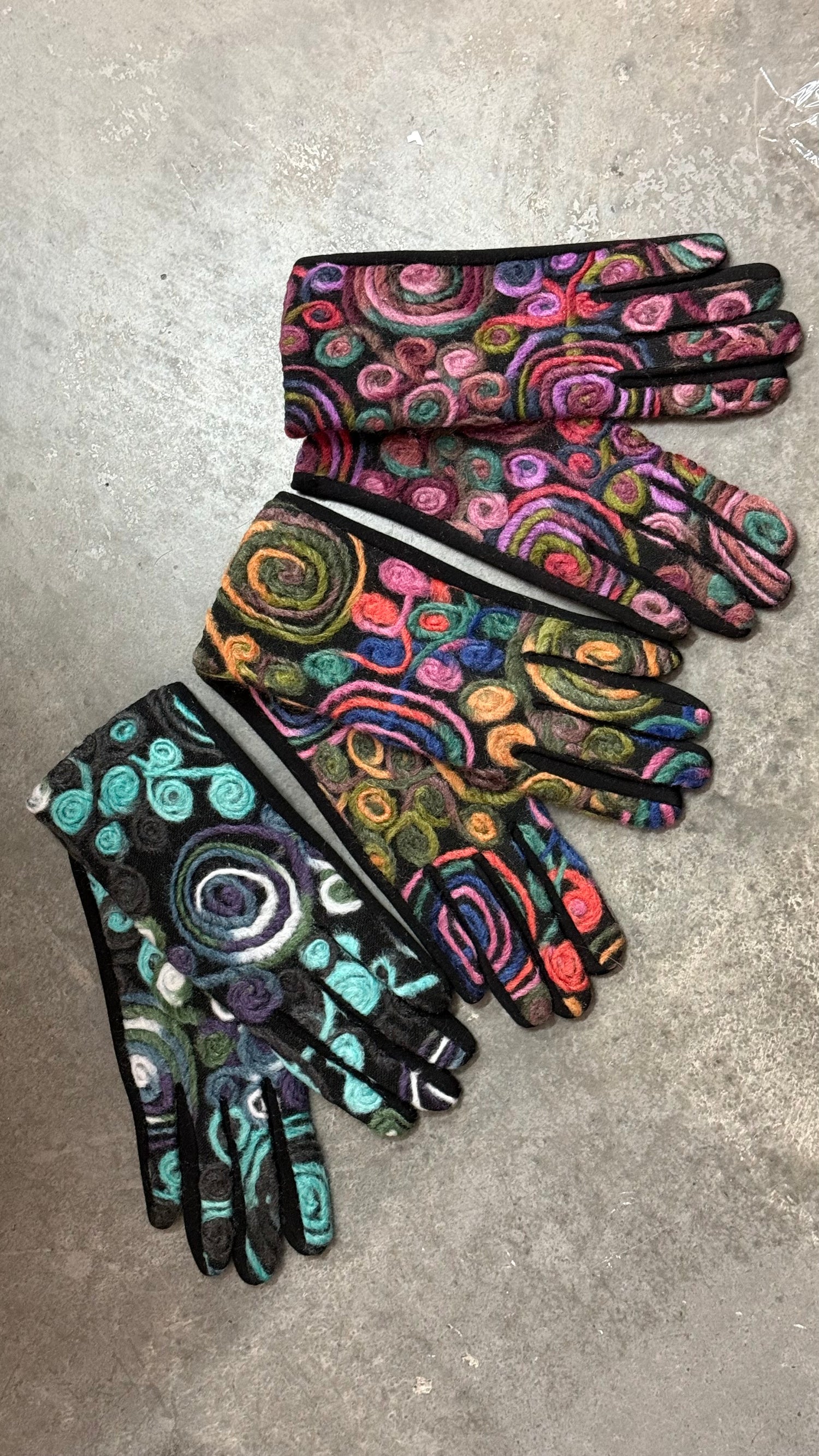 Yarn Embroidered Gloves