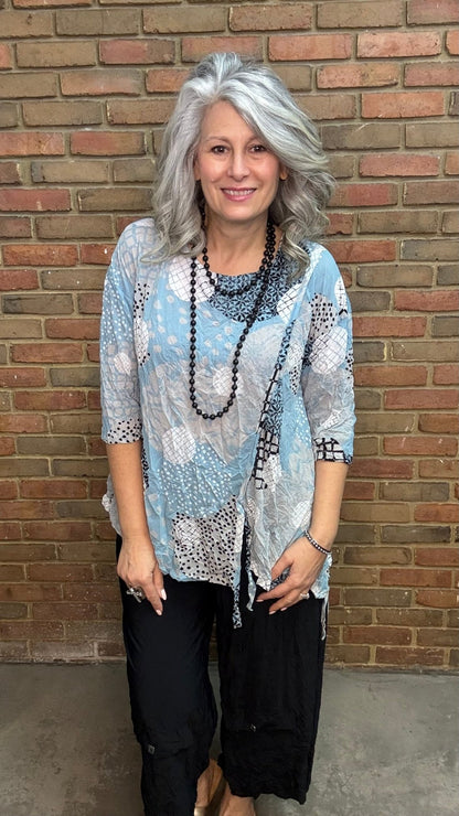 Laurie Top - Sky - Vintage Vault Boutique