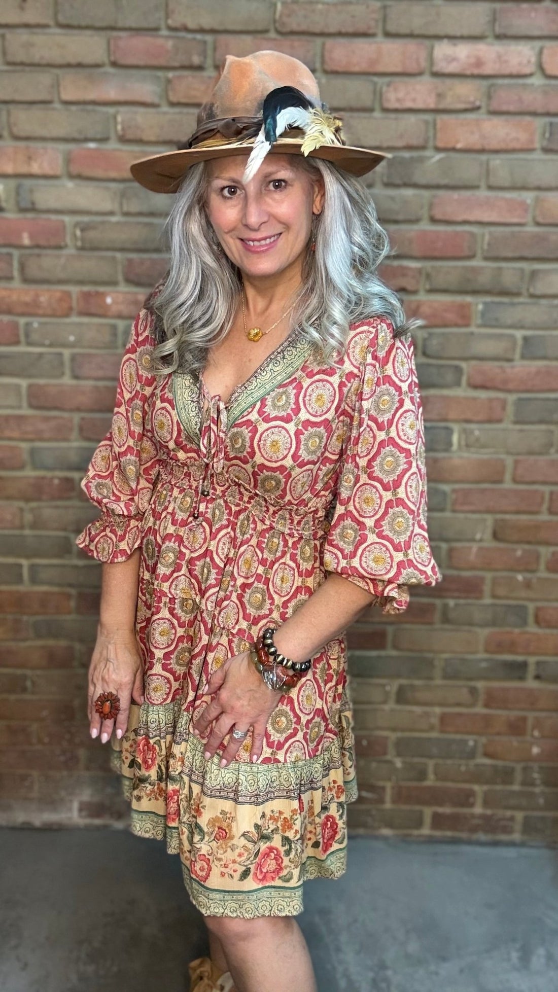 V-Neck With Tassels Tiered Dress - Vintage Vault Boutique