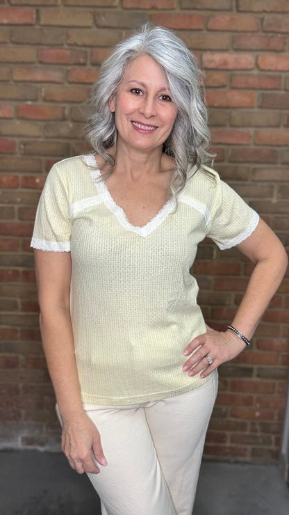 V - Neck Basic Top - Vintage Vault Boutique