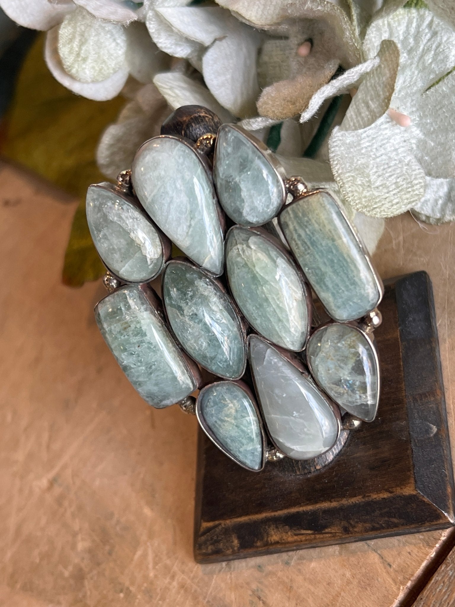 Aquamarine Nugget Crystal Ring - Vintage Vault Boutique