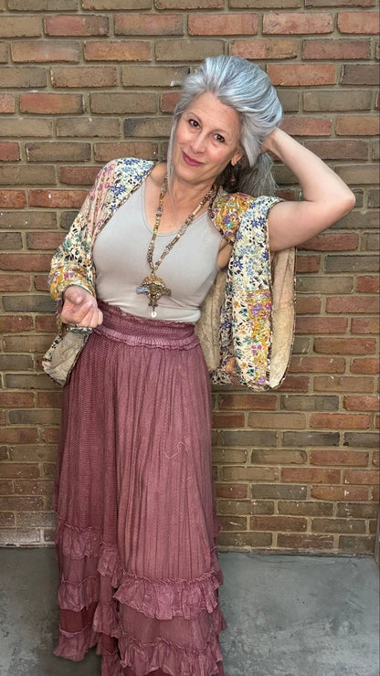 Patchwork Kaftan Poncho - Vintage Vault Boutique