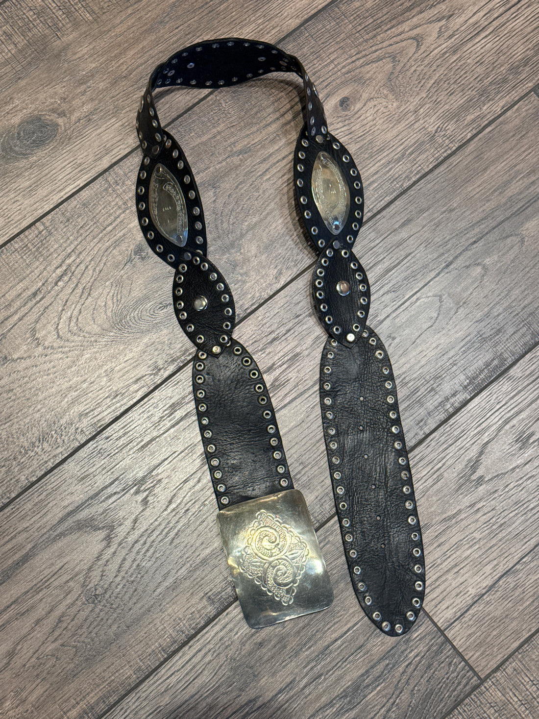 Black Leather - Silver Buckle