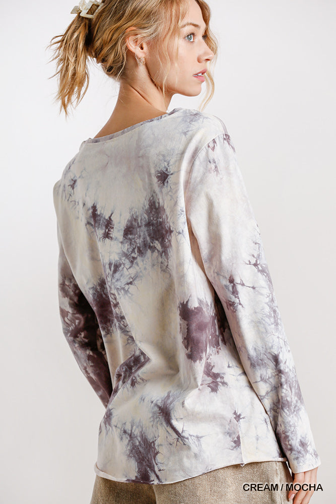 Mocha Cream Tie Dye Top
