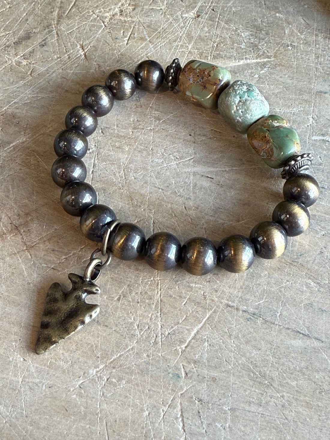 Turquoise Nugget Stretch Bracelet