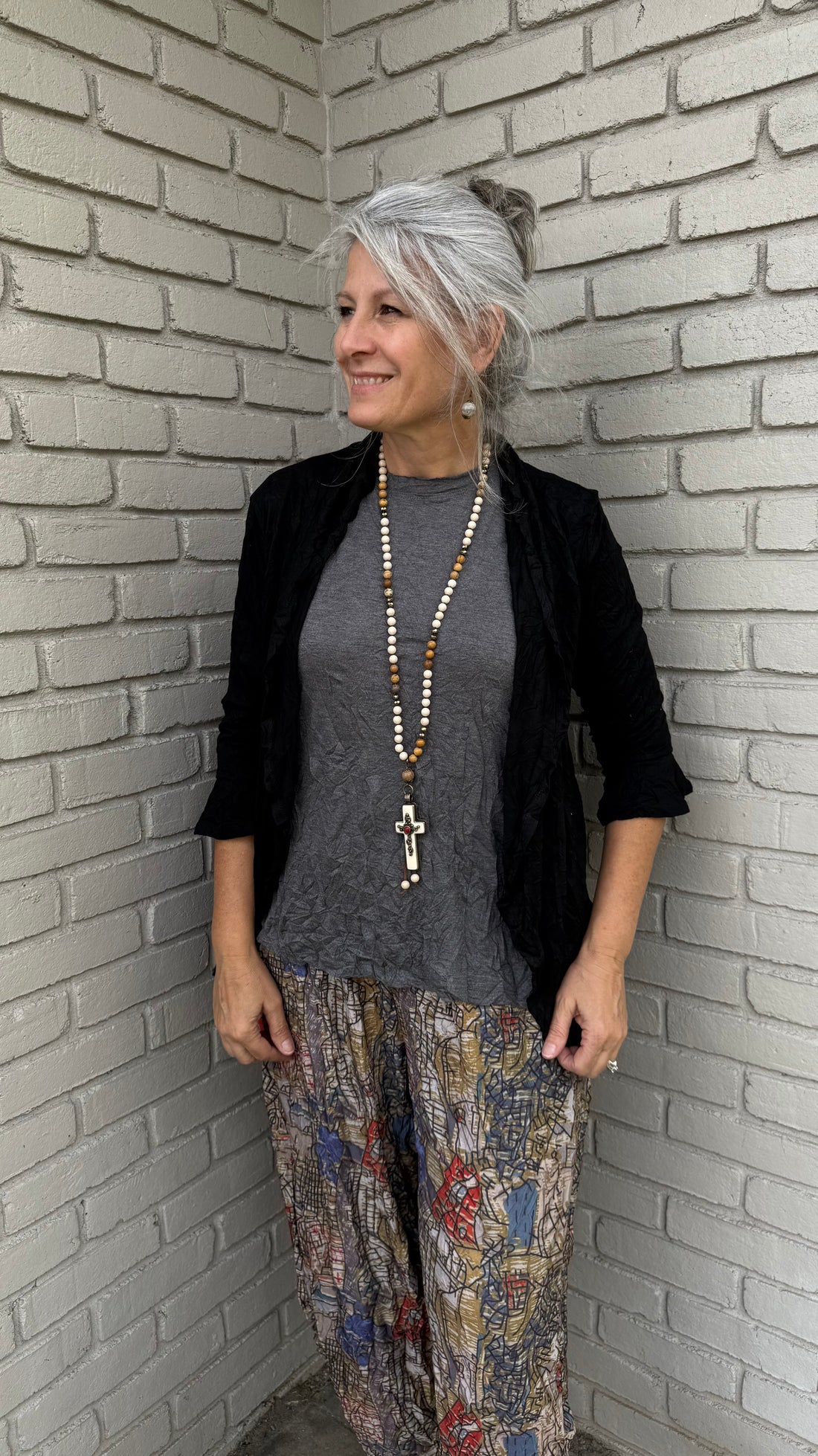 Black Crinkle Solid Cardigan
