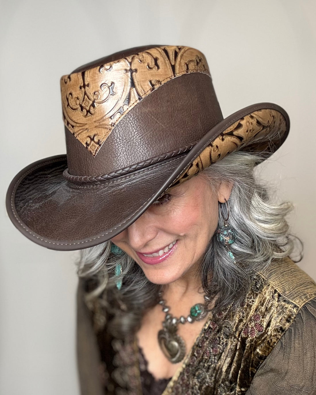 Falcon Leather Cowboy Hat