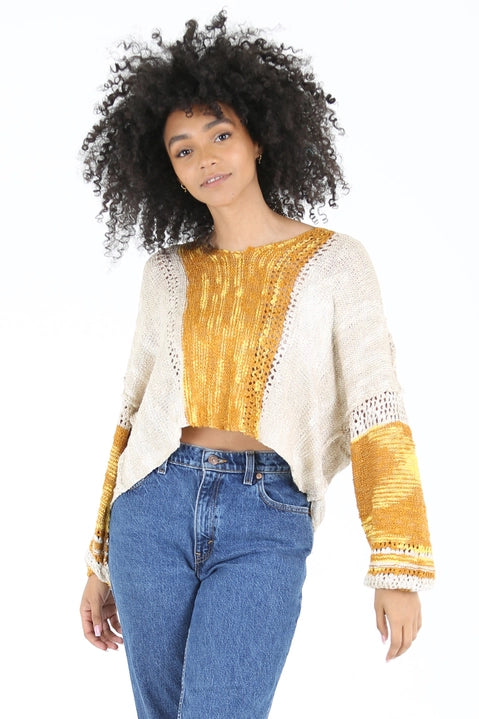 Mustard Open Knit Sweater