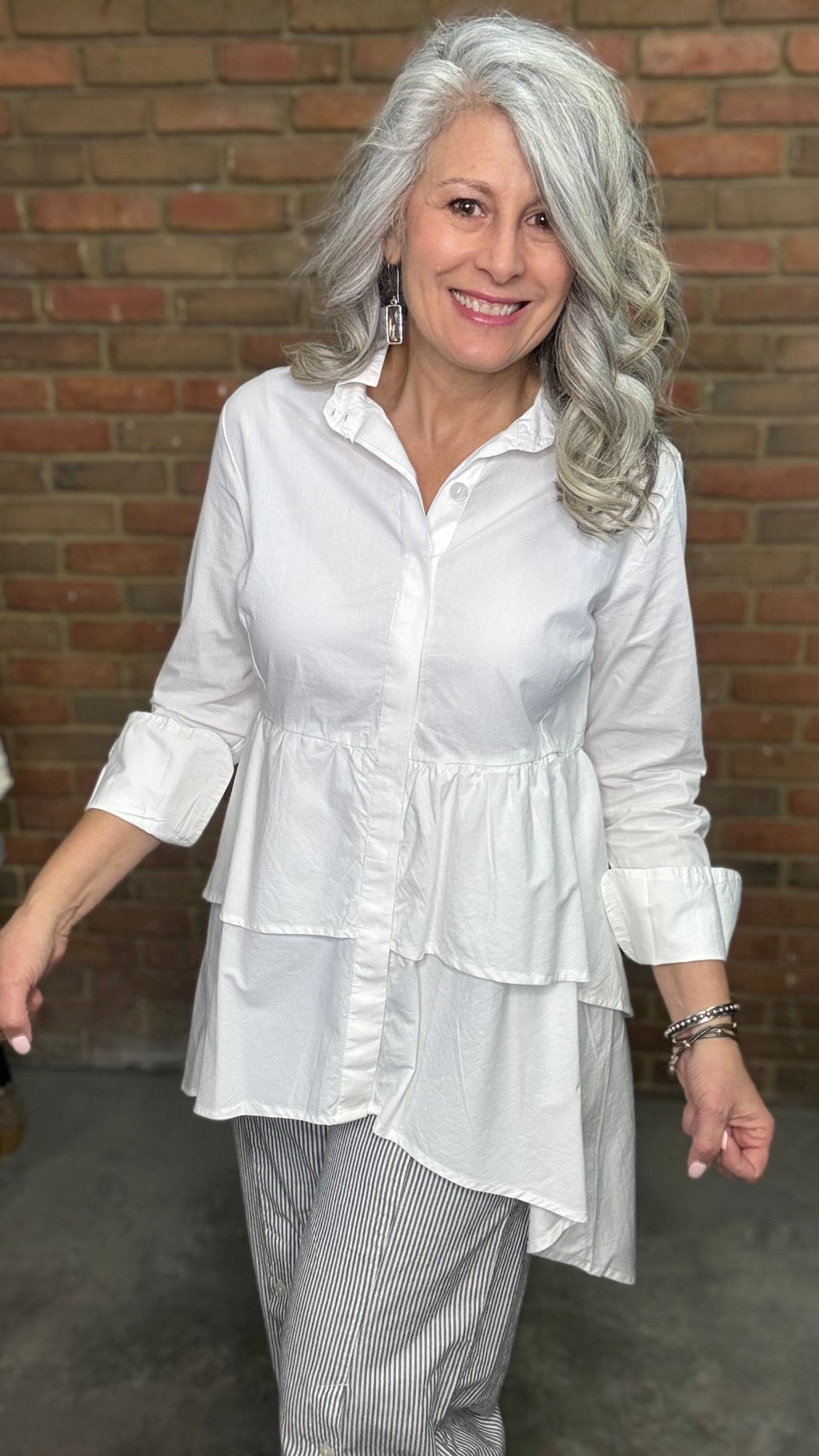 Diana Shirt in White - Vintage Vault Boutique