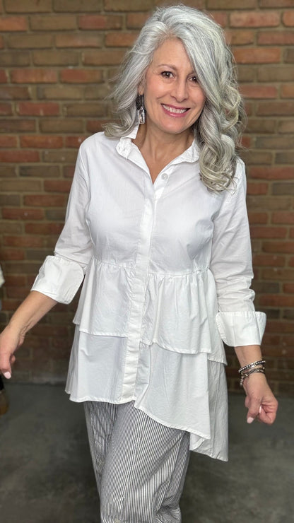 Diana Shirt in White - Vintage Vault Boutique
