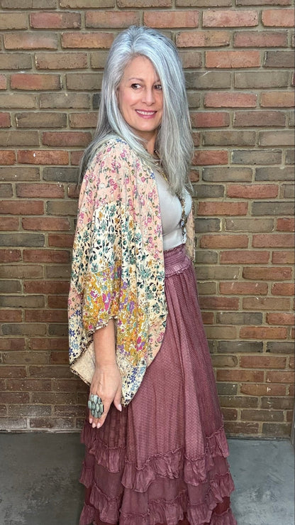 Patchwork Kaftan Poncho - Vintage Vault Boutique