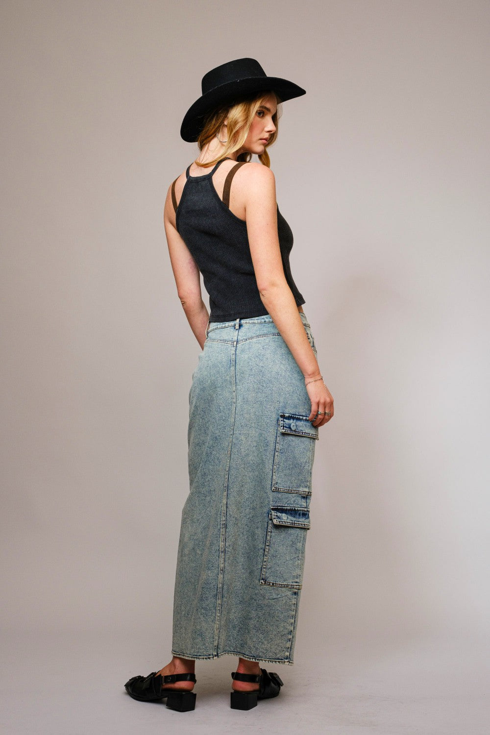 Buckle Strap Ribbed Crop Tank