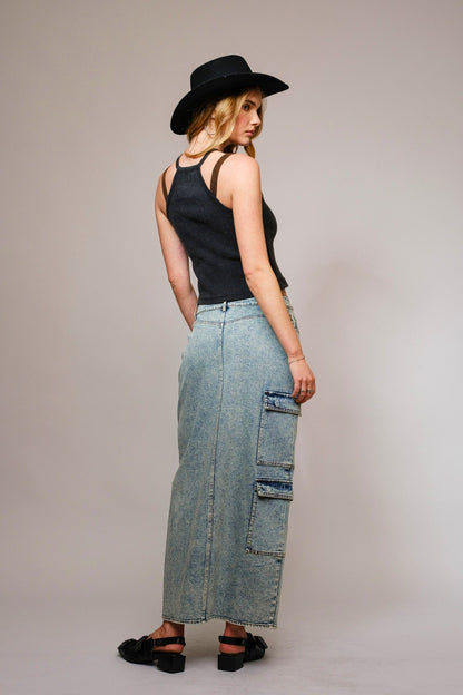 Buckle Strap Ribbed Crop Tank