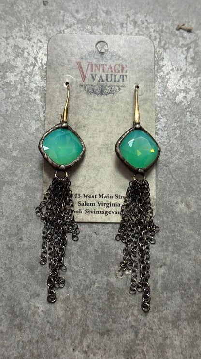 Crystal Chain Tassel Earring