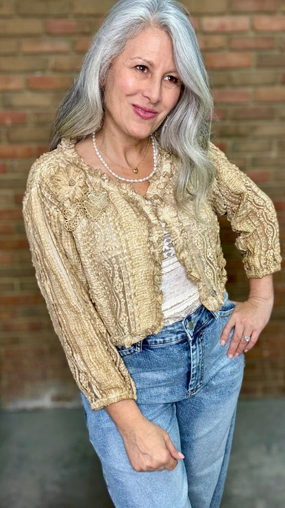 All Lace Crop Jacket - Vintage Vault Boutique