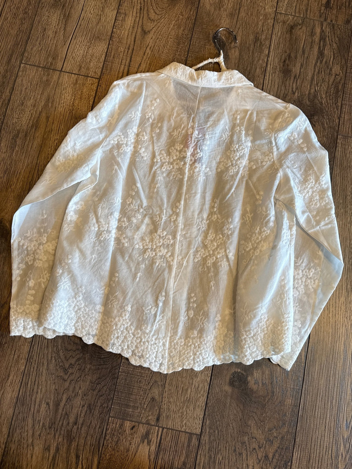 White Embroidered Collared Shirt