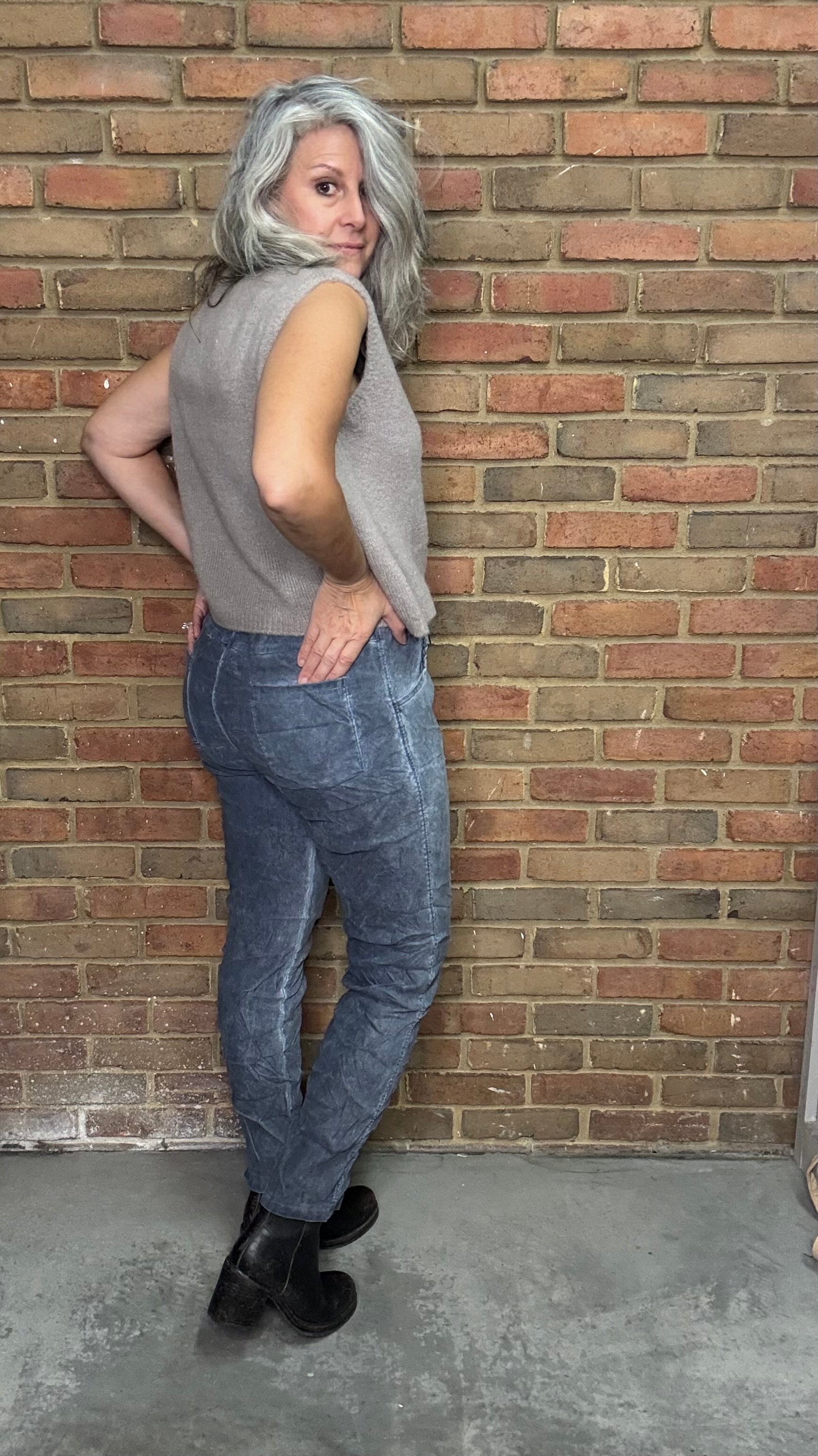 Sueded Denim Jogger Pant