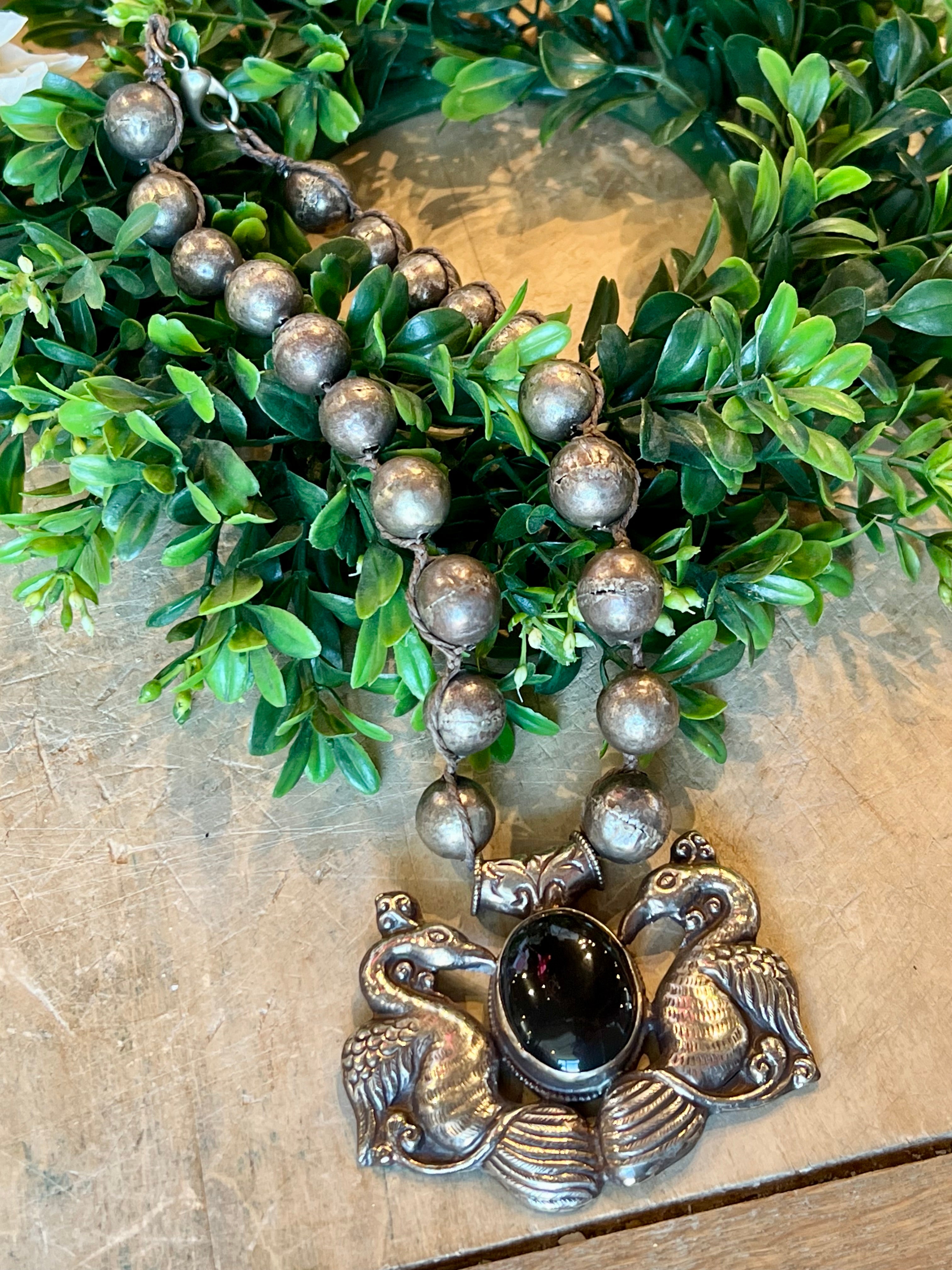 Onyx Peacock Necklace