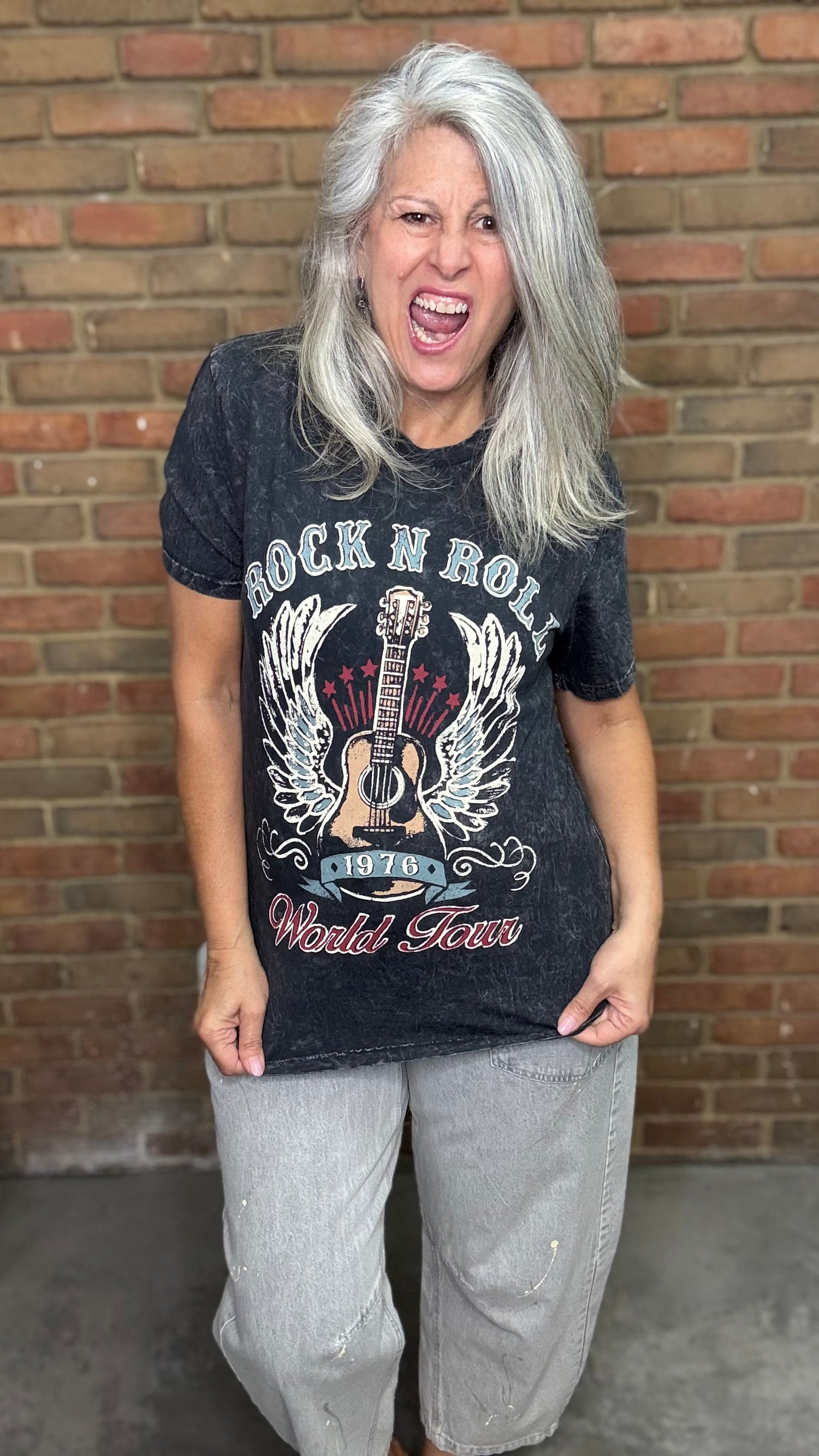 Vintage Washed Rock and Roll T-Shirt