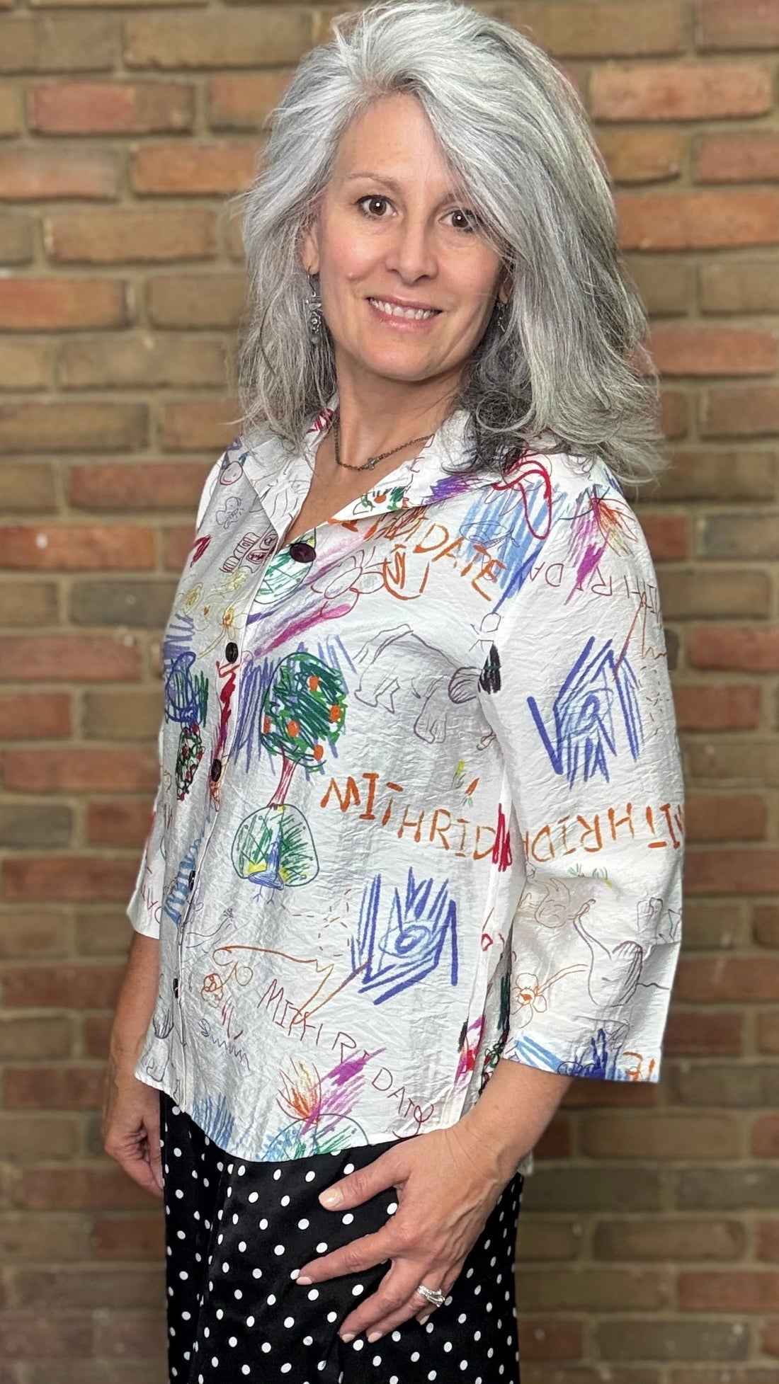 Cartoon 3-Button Back Shirt 
