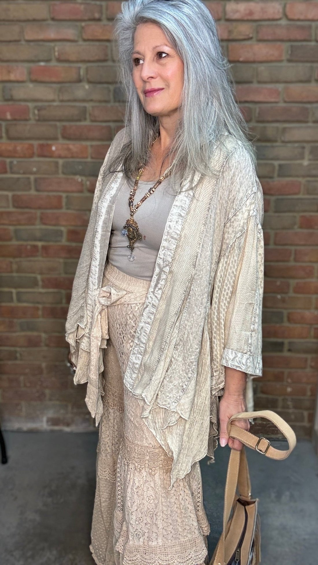Mixed Pattern Kimono - Vintage Vault Boutique