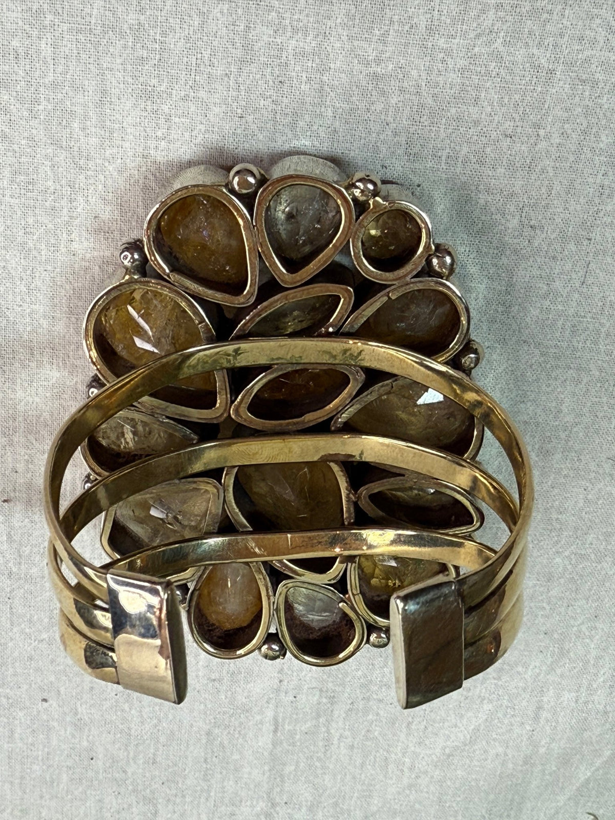 Citrine Nugget Cuff Bracelet - Vintage Vault Boutique