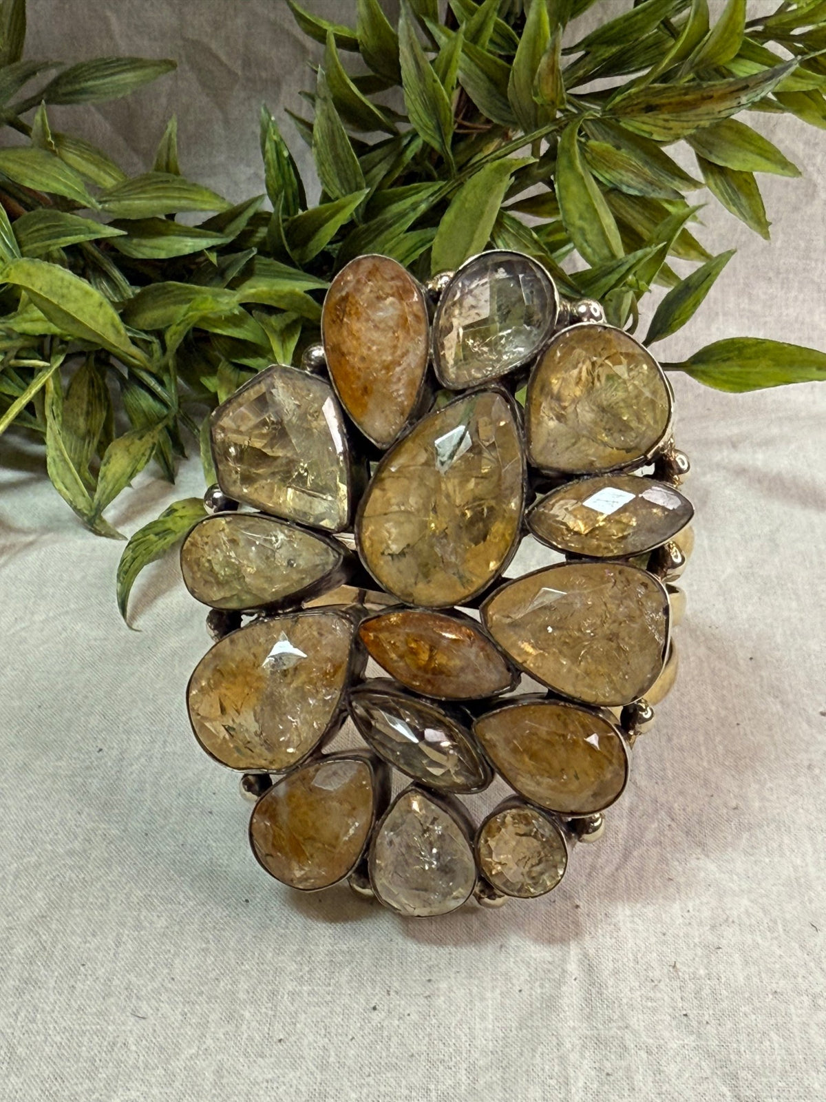 Citrine Nugget Cuff Bracelet - Vintage Vault Boutique