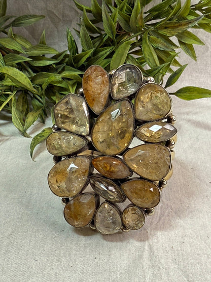Citrine Nugget Cuff Bracelet - Vintage Vault Boutique