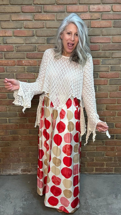 Crochet Asym Sweater Topper - Vintage Vault Boutique