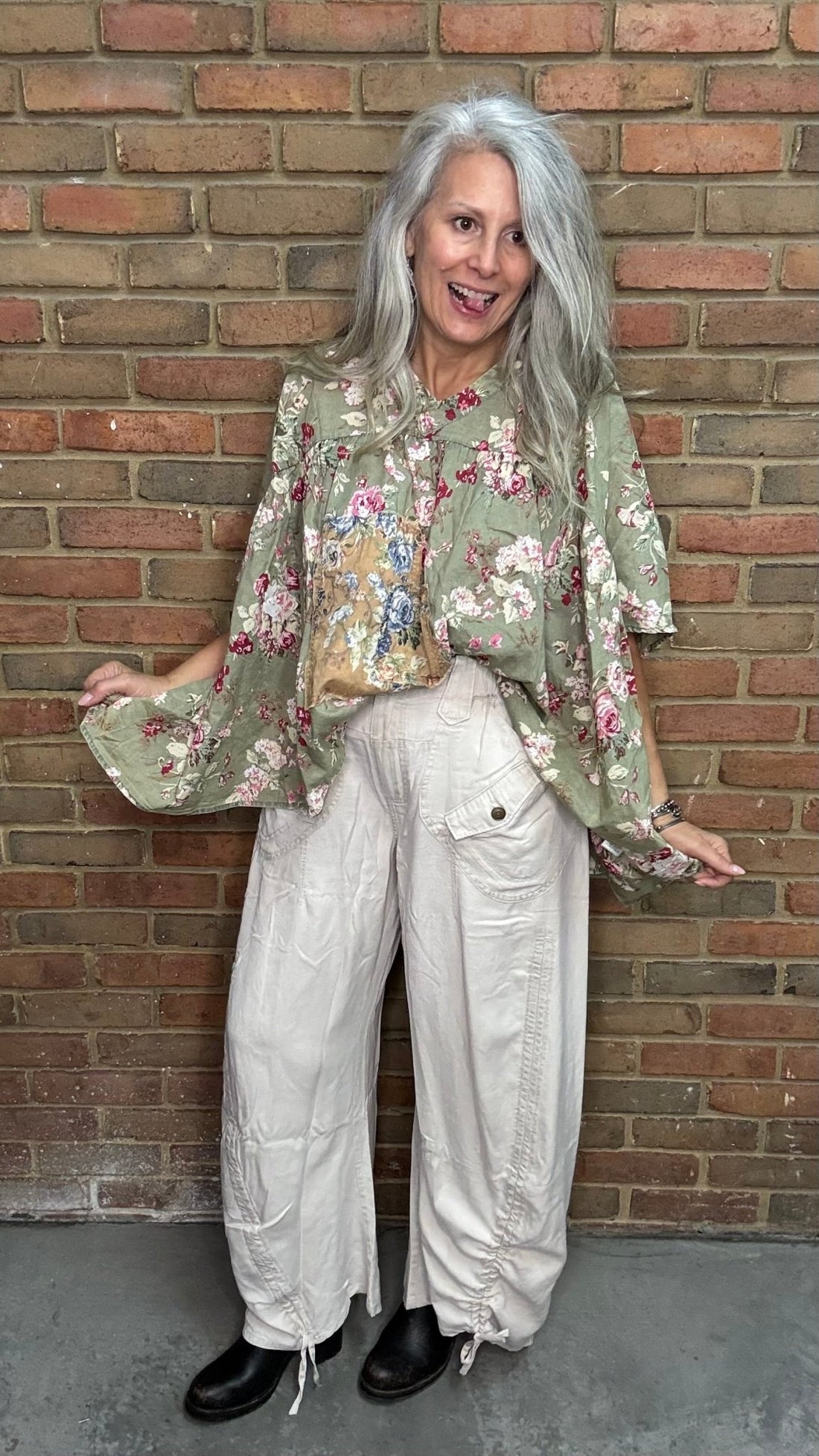 Stone Cargo Pocket Pants - Vintage Vault Boutique