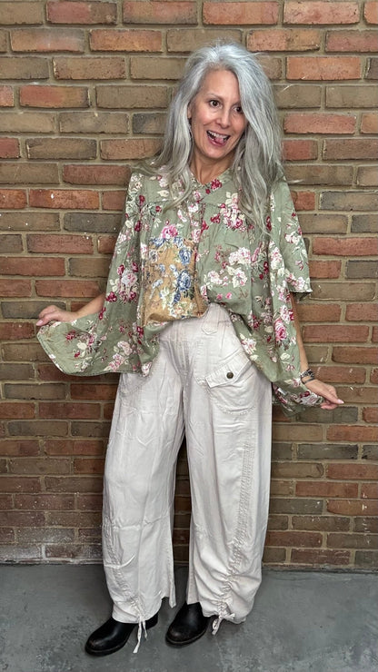 Stone Cargo Pocket Pants - Vintage Vault Boutique