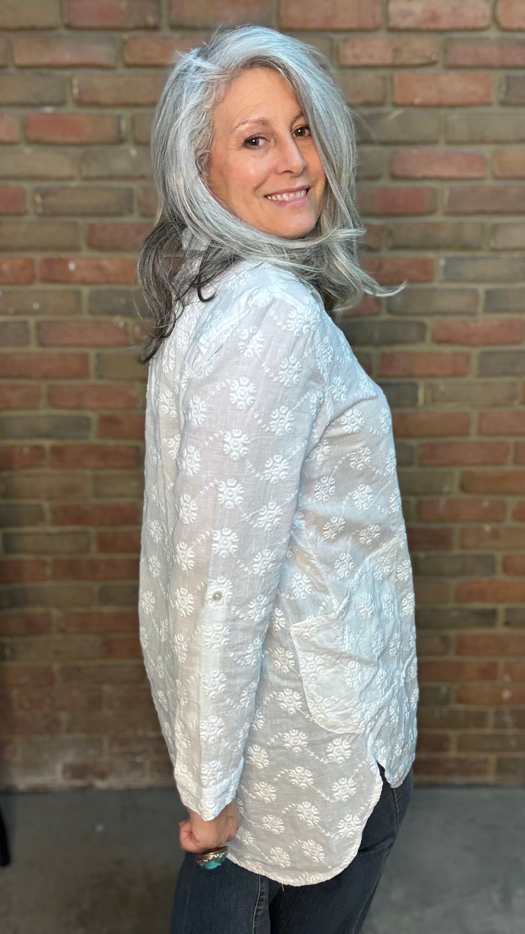 Tory Embroidery Tunic White