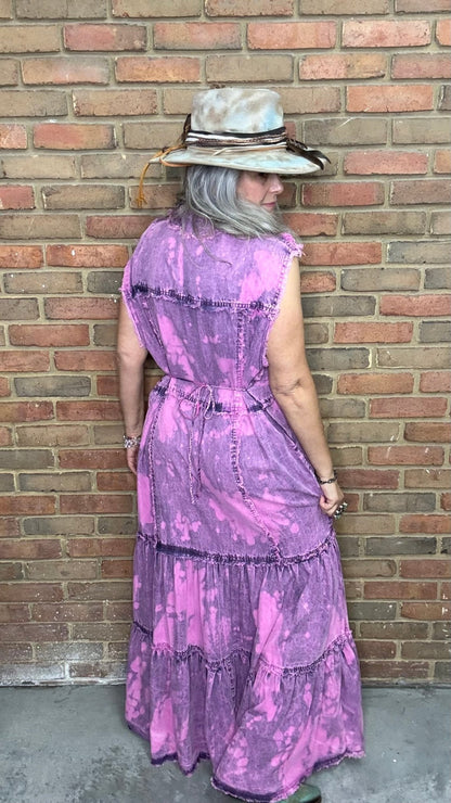 Pink Darling Sleeveless Button Up Dress/Duster - Vintage Vault Boutique