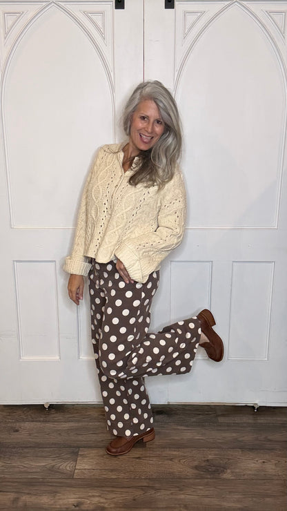 Polka Dot Straight Leg Jean
