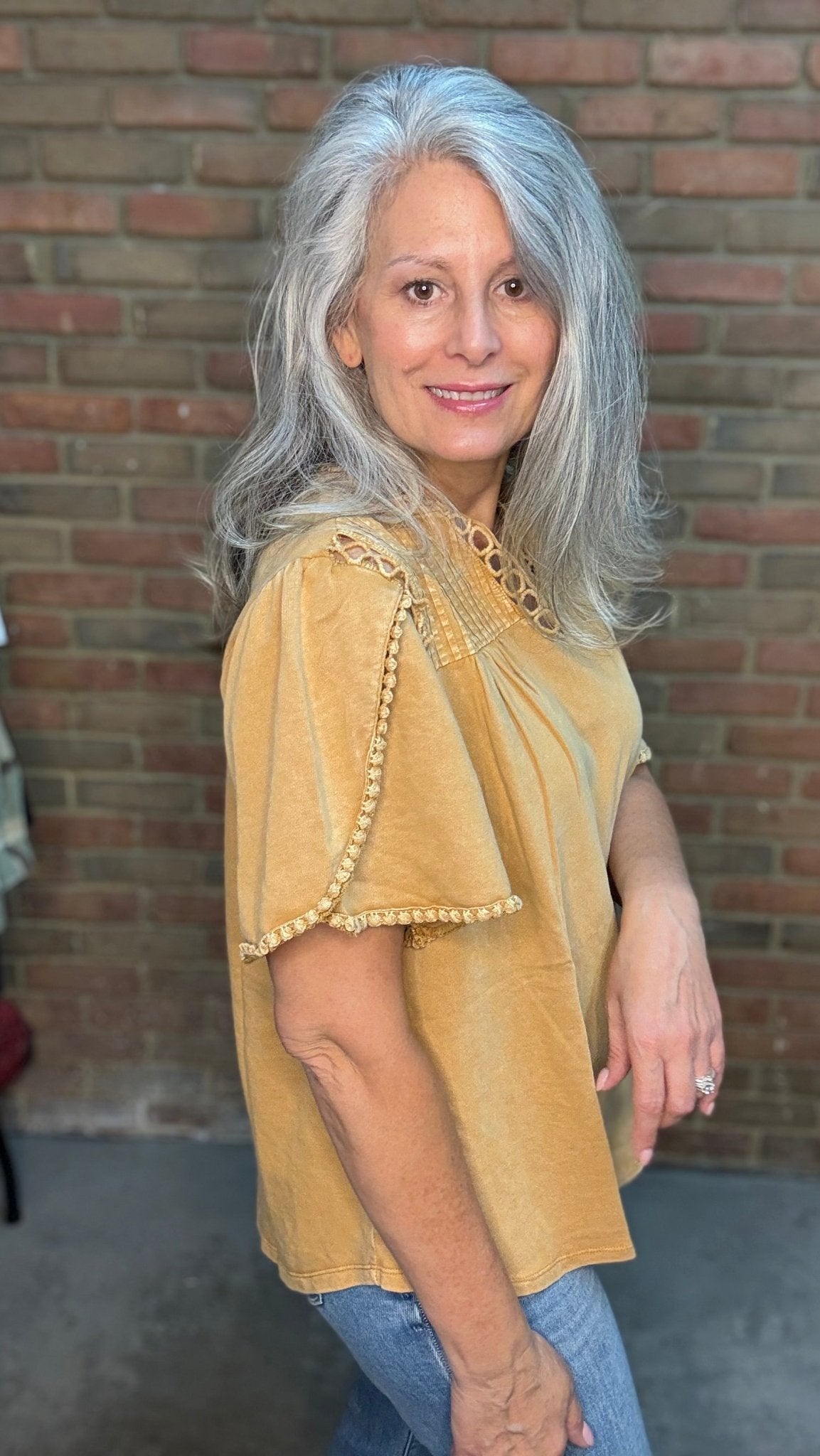 Tulip Sleeve Knit Top - Vintage Vault Boutique