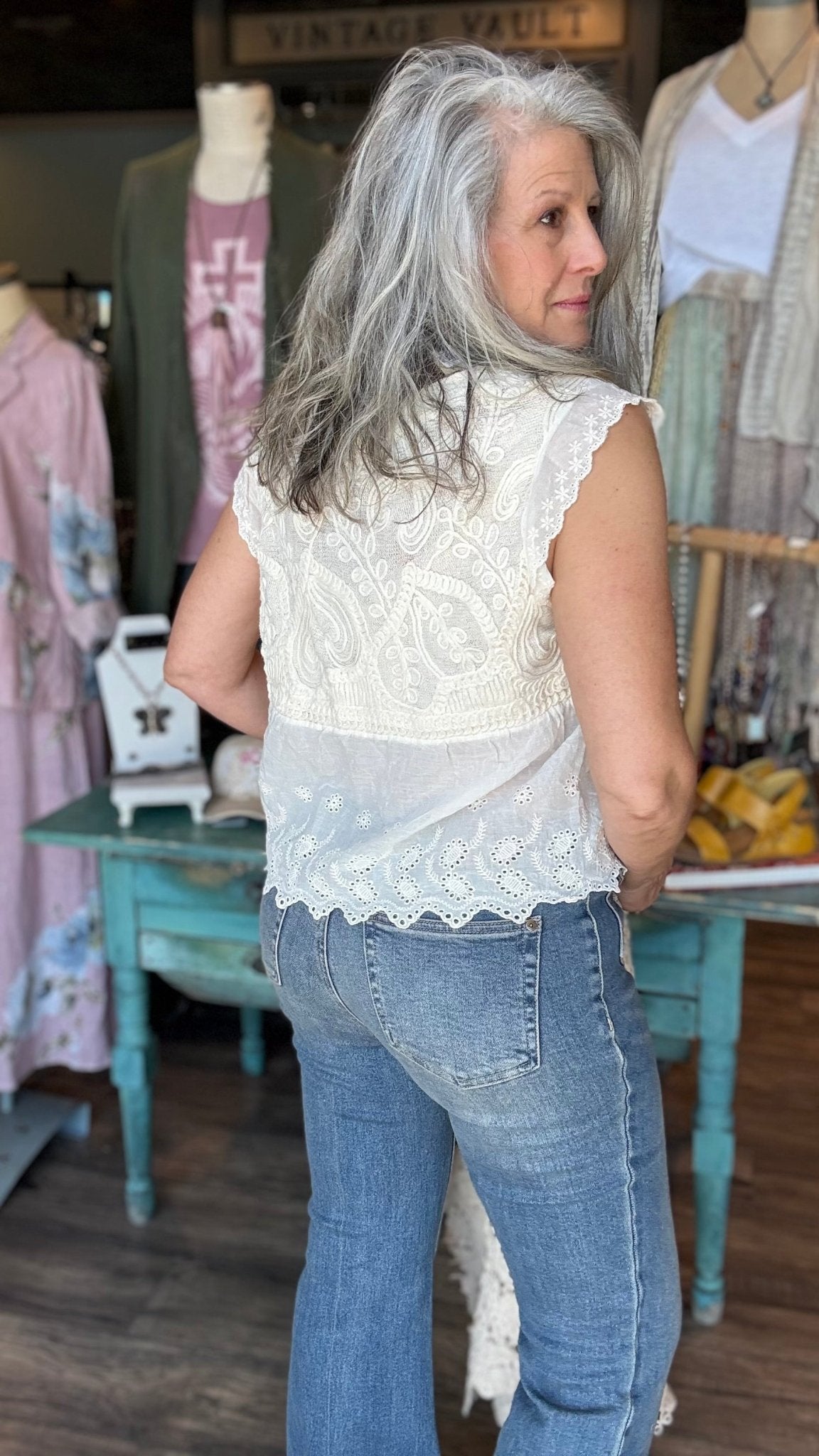 Babydoll Crochet Top - Vintage Vault Boutique