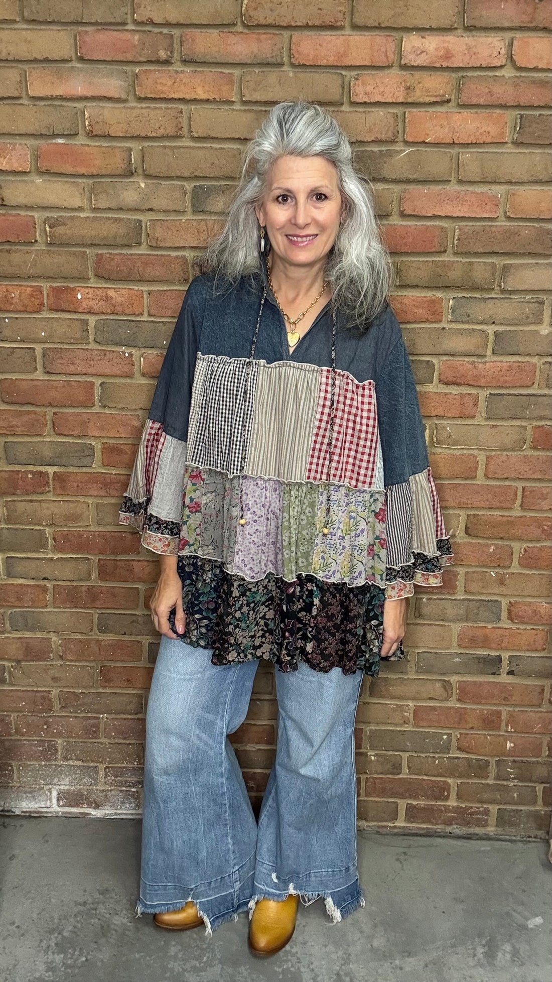 Artistic Fusion Overdyed Tiered Top