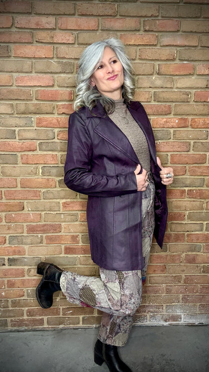 Vintage Textured Faux Suede Jacket