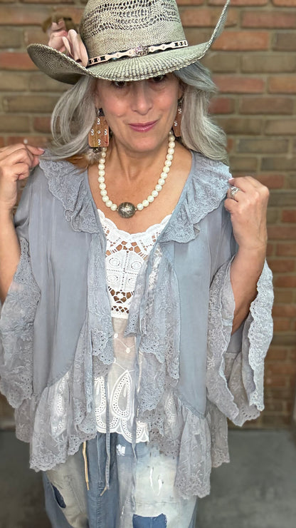 Ruffle Front Tie Top