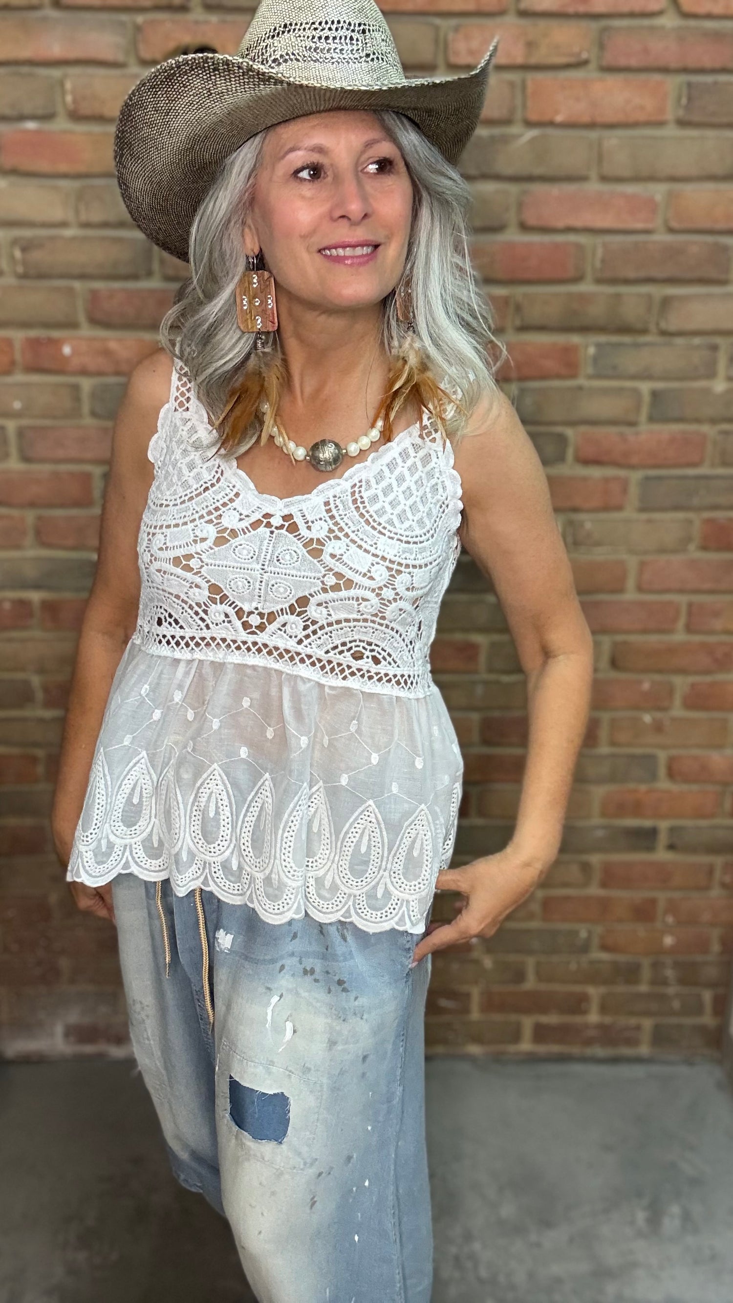 Crochet Embroidery Tank Top
