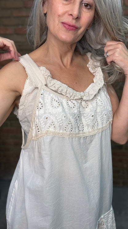 Ivory Pocket Camisole Dress - Vintage Vault Boutique