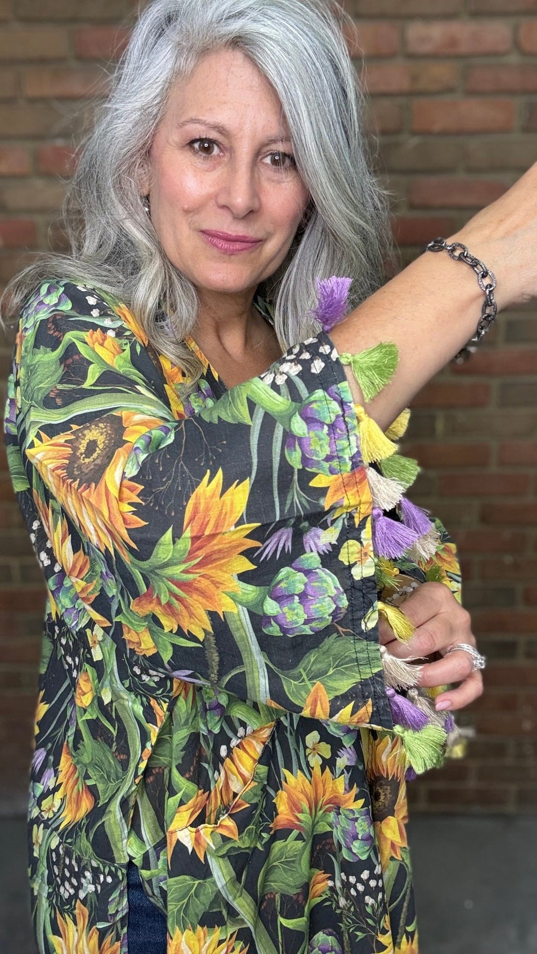 Sunflower Cotton Kimono - Vintage Vault Boutique
