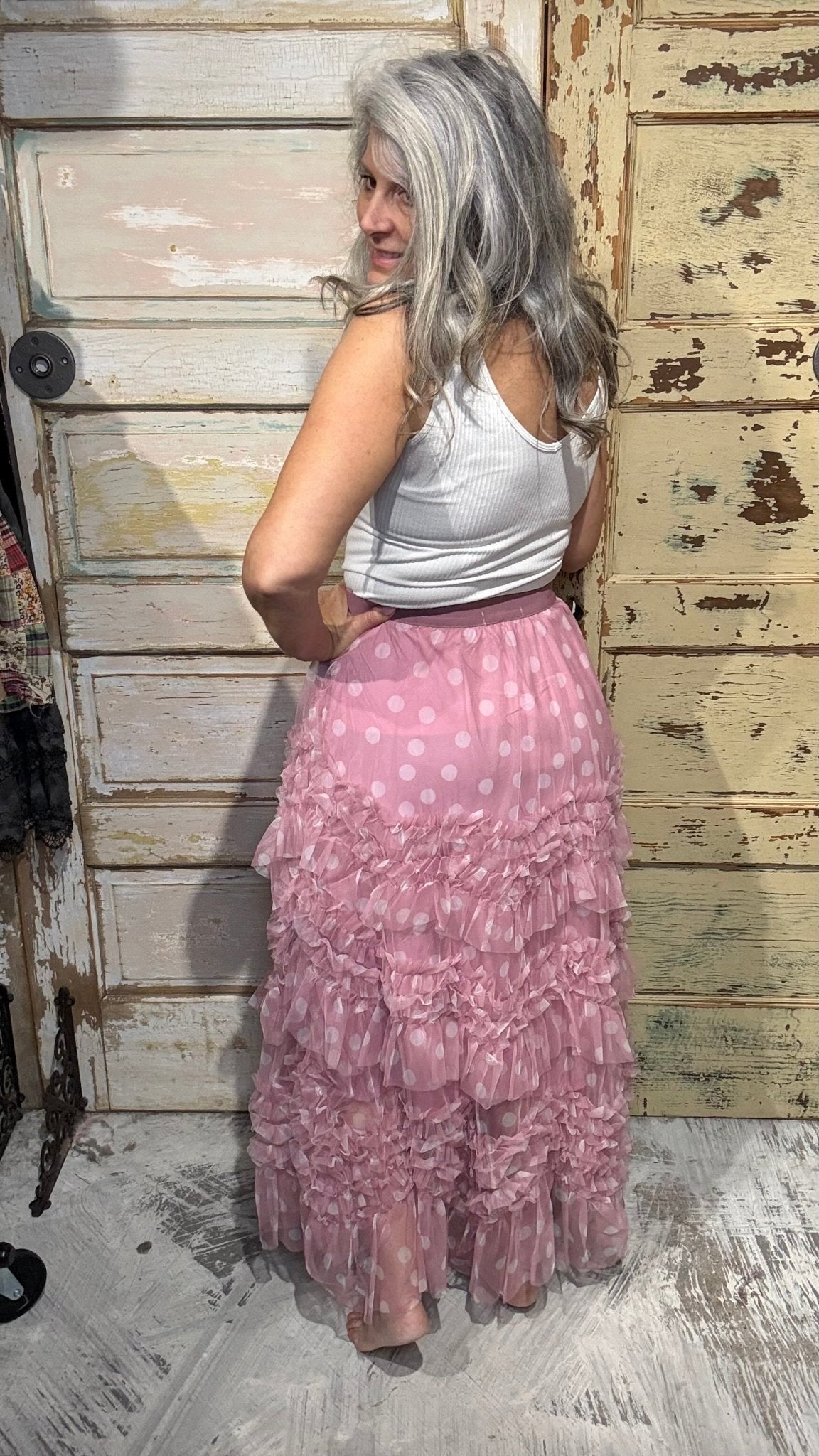 Porch Swing and Polka Dots Tulle Skirt - Vintage Vault Boutique