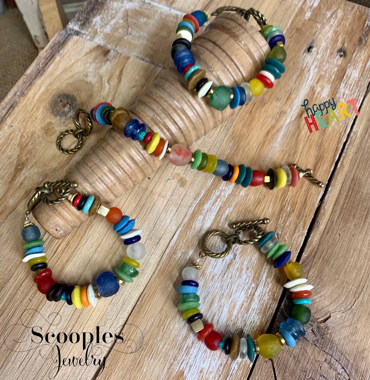 Multi Sea Glass Bracelet - Vintage Vault Boutique
