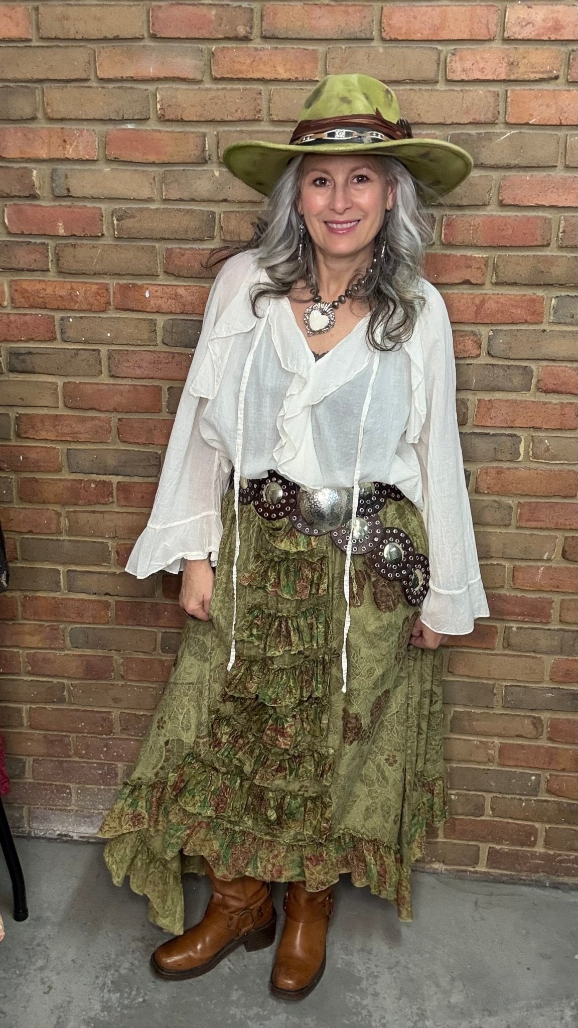 Fields of Dreams Skirt - Moss - Vintage Vault Boutique
