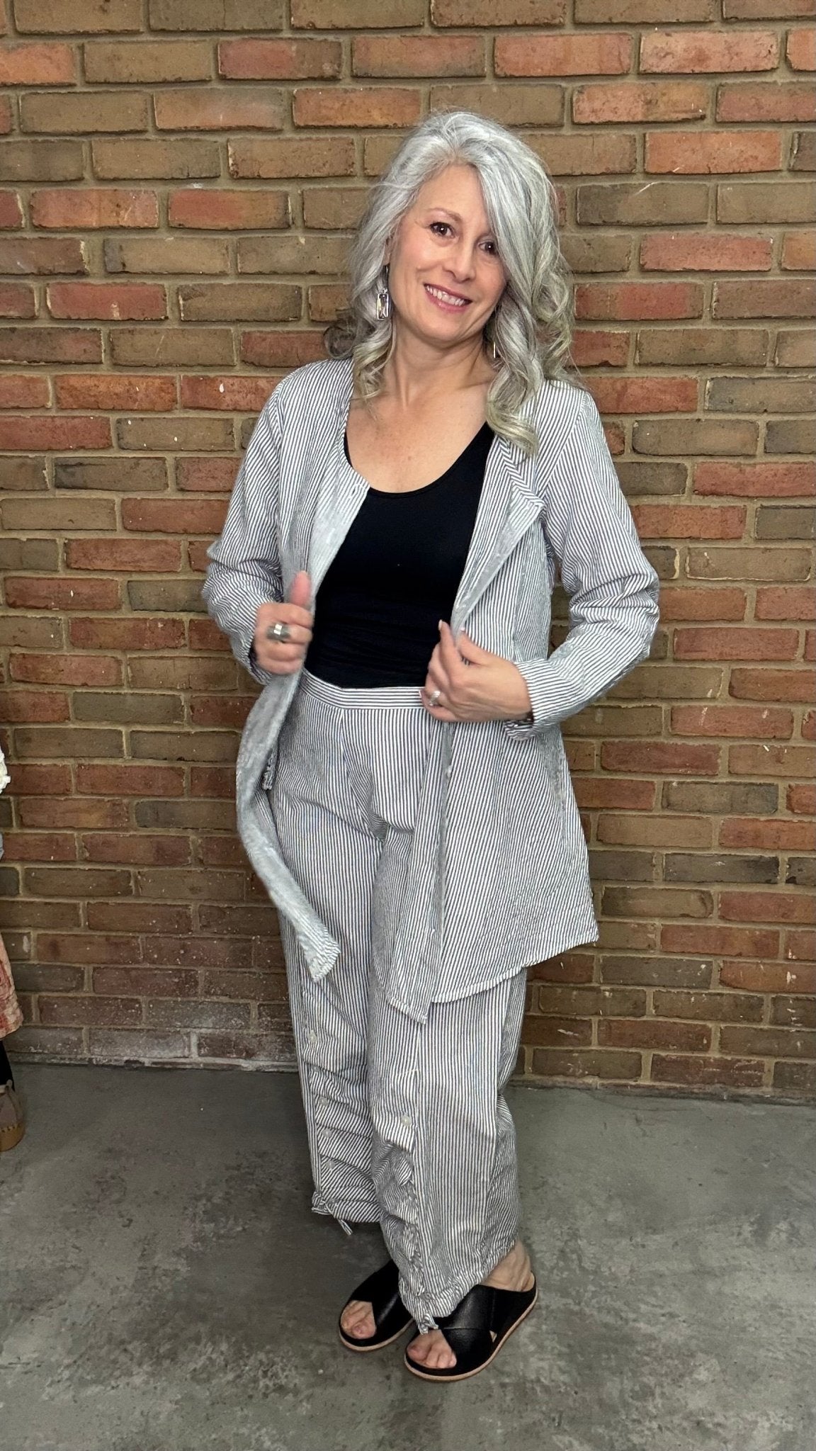 Ivy Jacket in Ticking - Vintage Vault Boutique