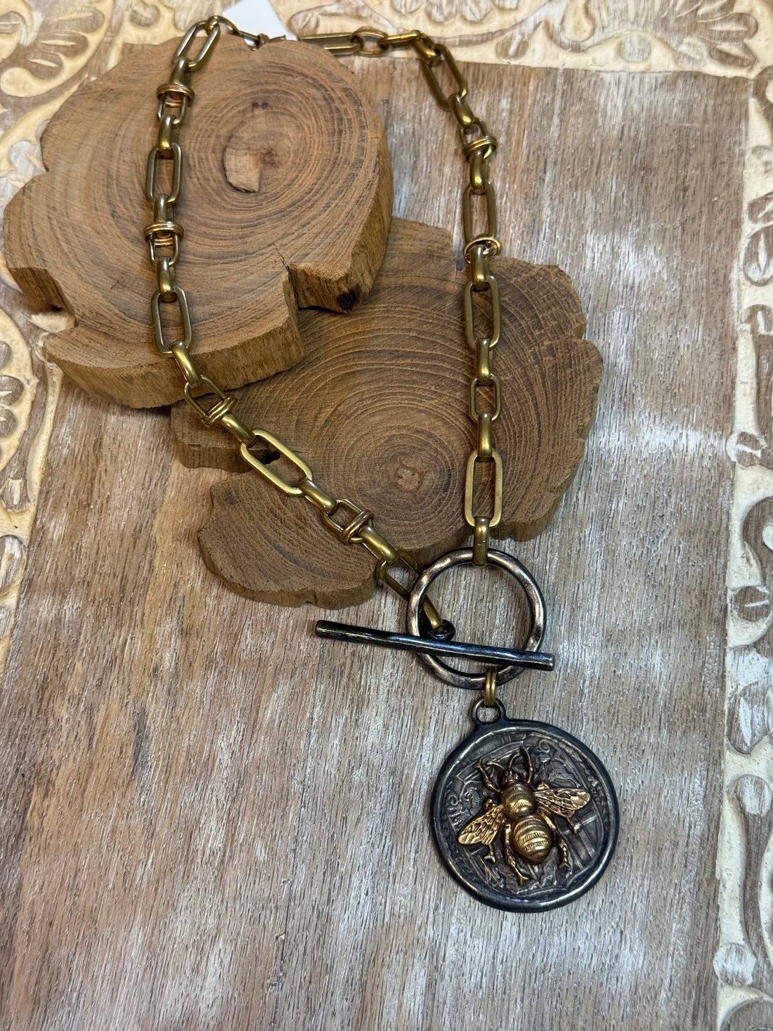 Bee on Ring Toggle Necklace